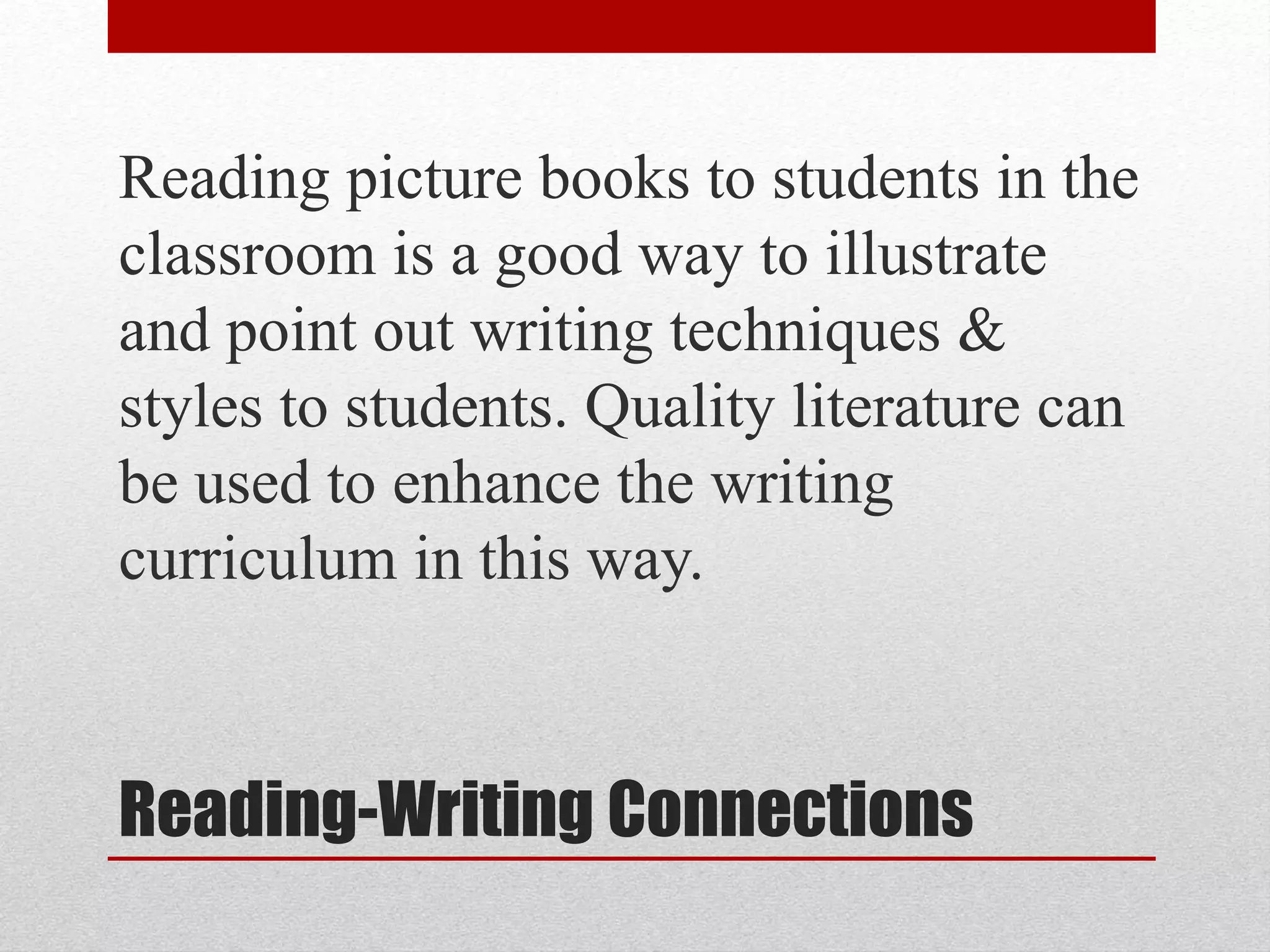 Reading writing connections | PPTX