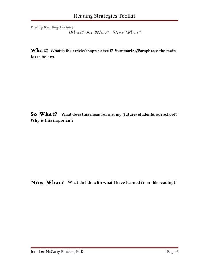 Reading Activities (pre, during, post)