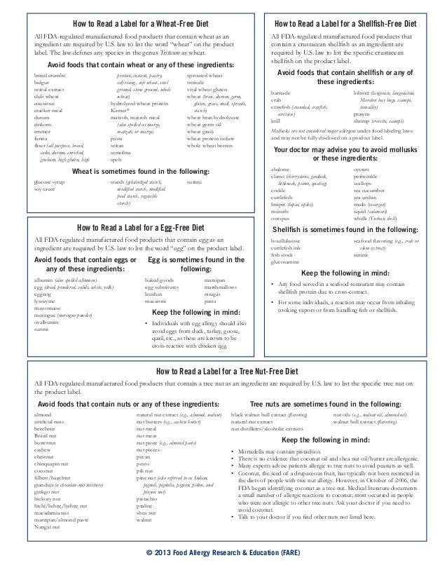 how to properly readfollow allergyingredient labels