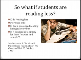 Reading Making Us Less Knowledgeable Reading and writing | PPTX