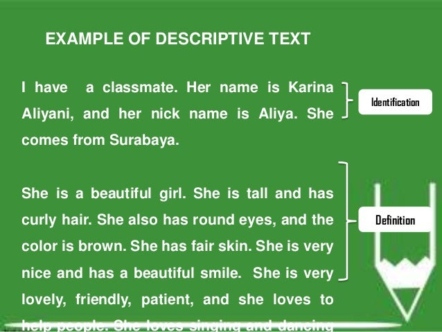 Reading and writing descriptive text