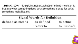 Uses knowledge of text structure to glean the information he/she needs ...