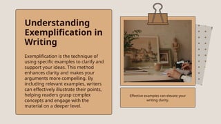 Exemplification Pattern Writing READING AND WRITING 12 (SEVENTH LESSON) - Patterns of Development in ...
