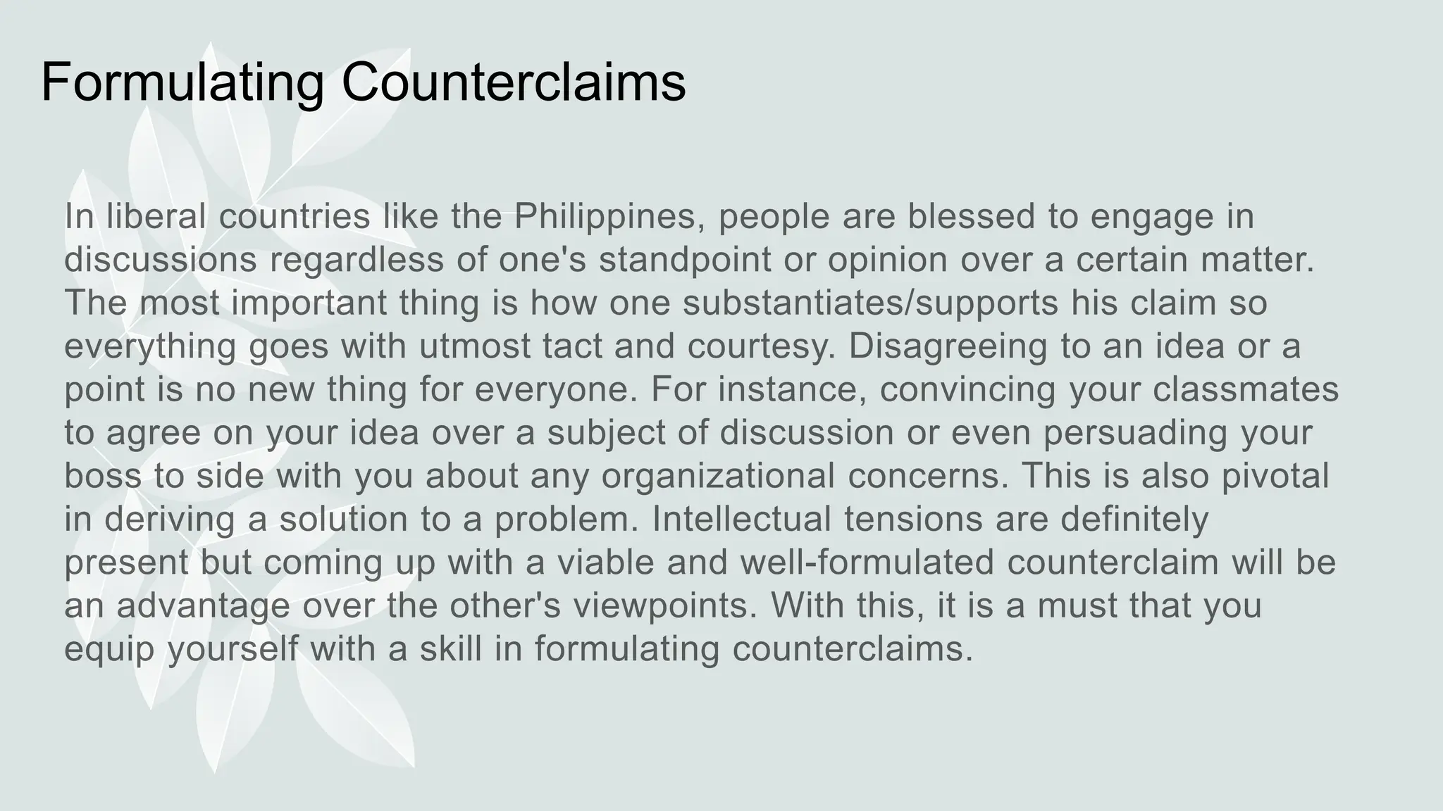 Assertions Vs. Counterclaims Reading And Writing (11) PPT