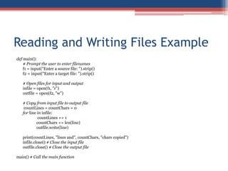 Reading and Writing Files | PPTX