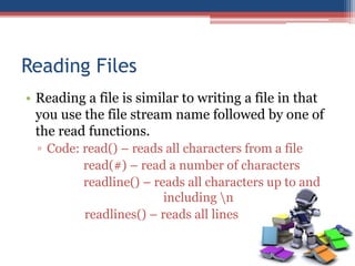 Reading and Writing Files
