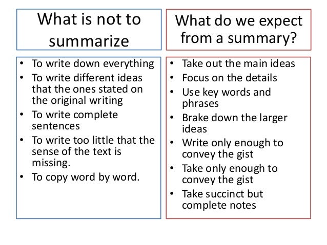 essay on summarizing