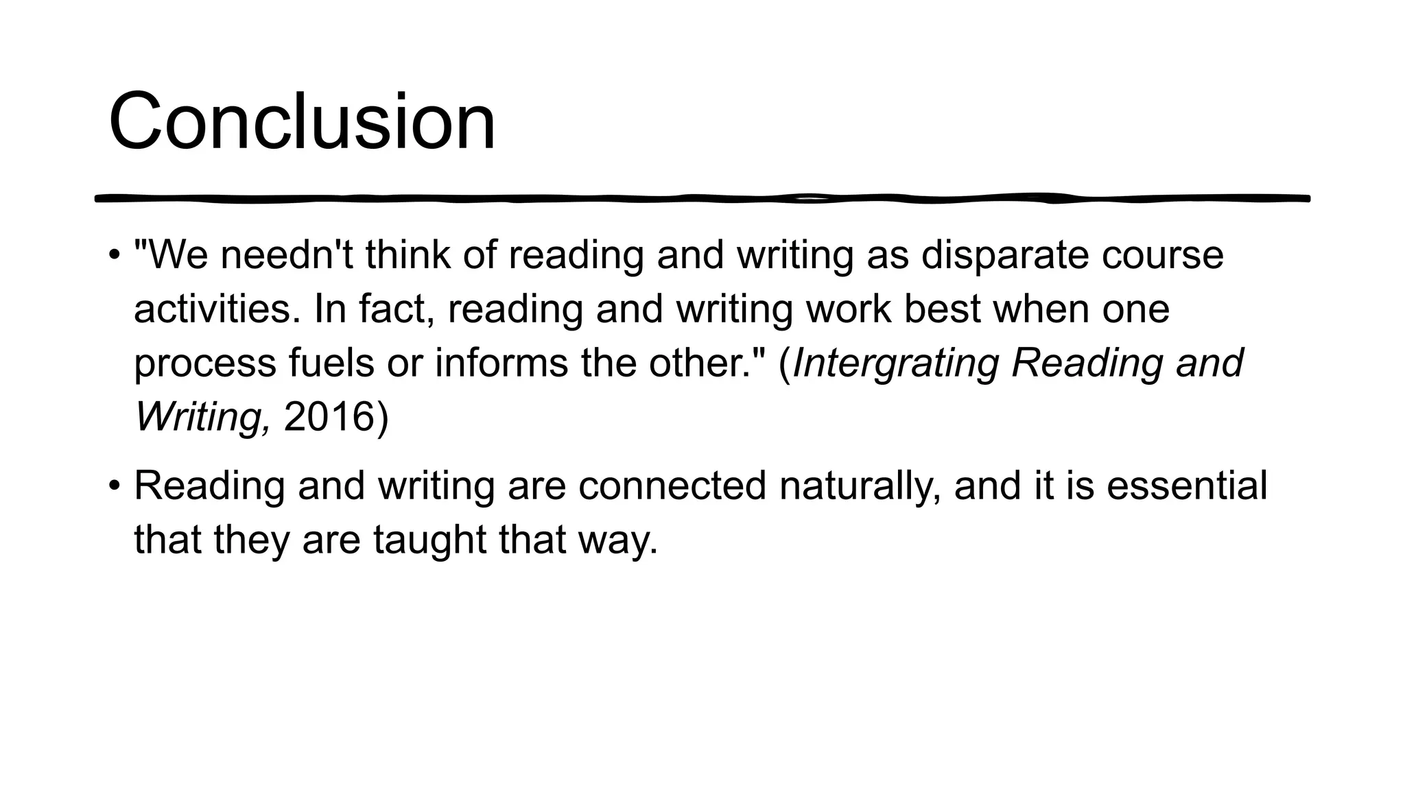 Reading and writing presentation PPT