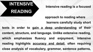 Code Intensive Reading READING APPROACHES -Q2 L1.pptxbhhhhhhbhhh | PPTX