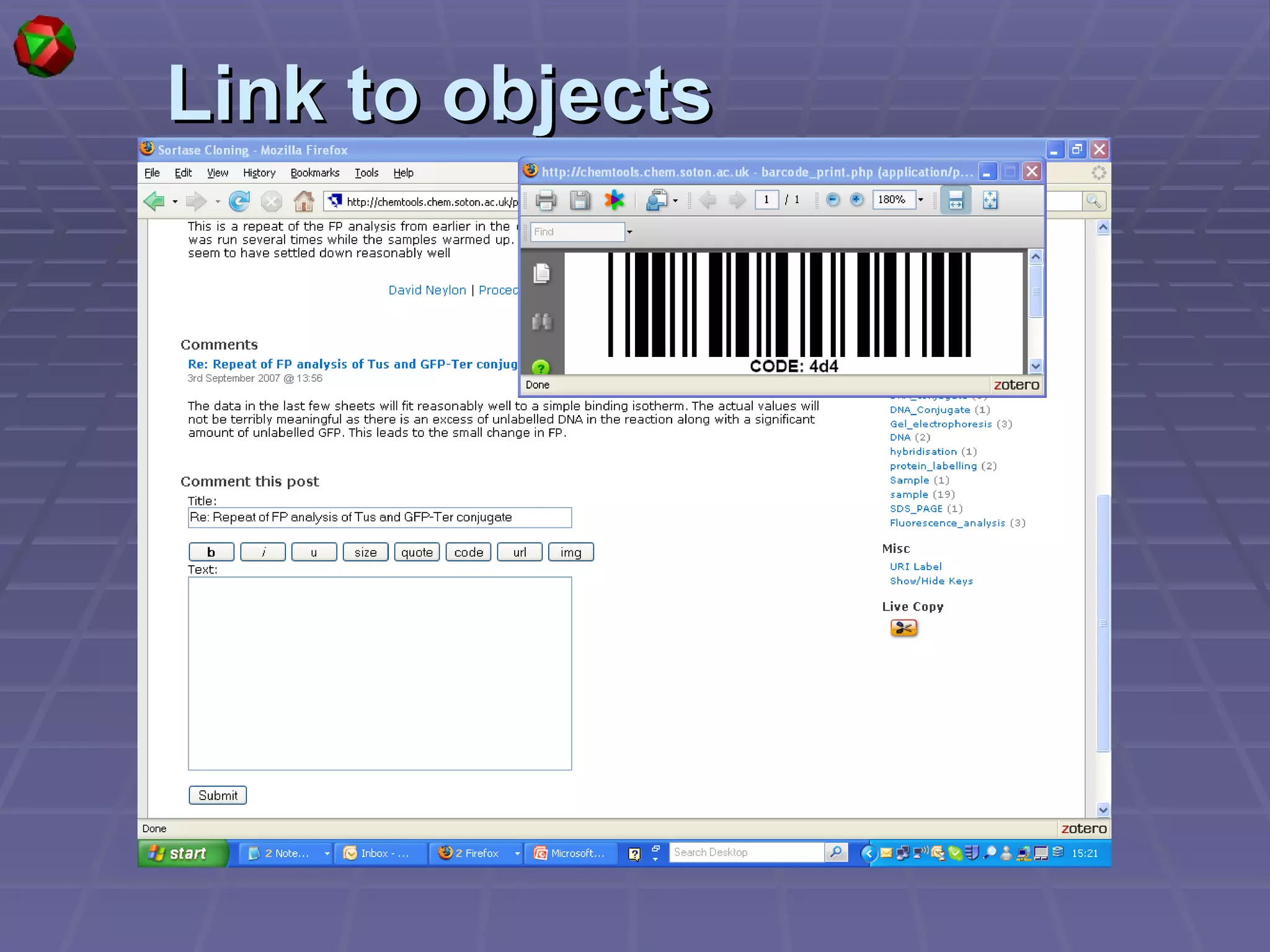 Link to objects 