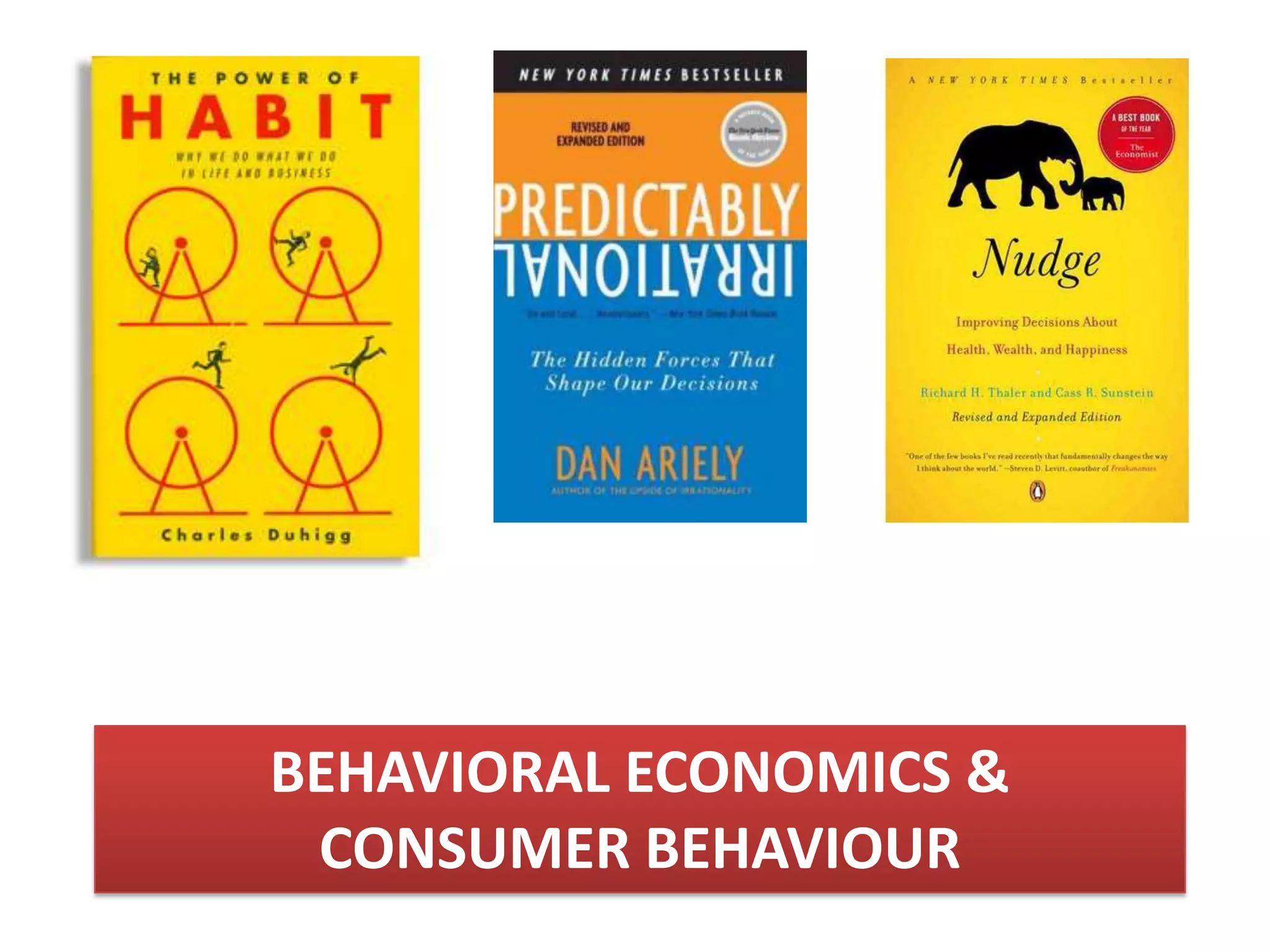 BEHAVIORAL ECONOMICS &
 CONSUMER BEHAVIOUR
 