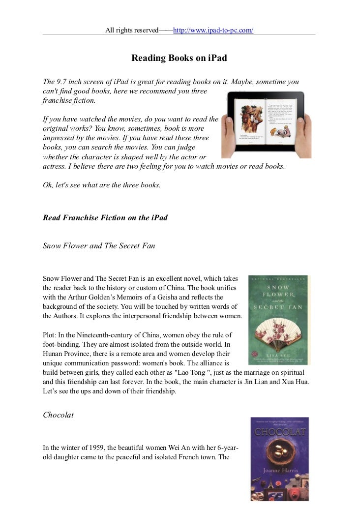 Reading books on ipad