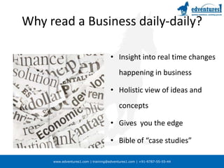 Building reading habits for a better YOUThe Economic TimesIndia’s largest and World’s second largest financial daily.Daily circulation of over 750,000 copies