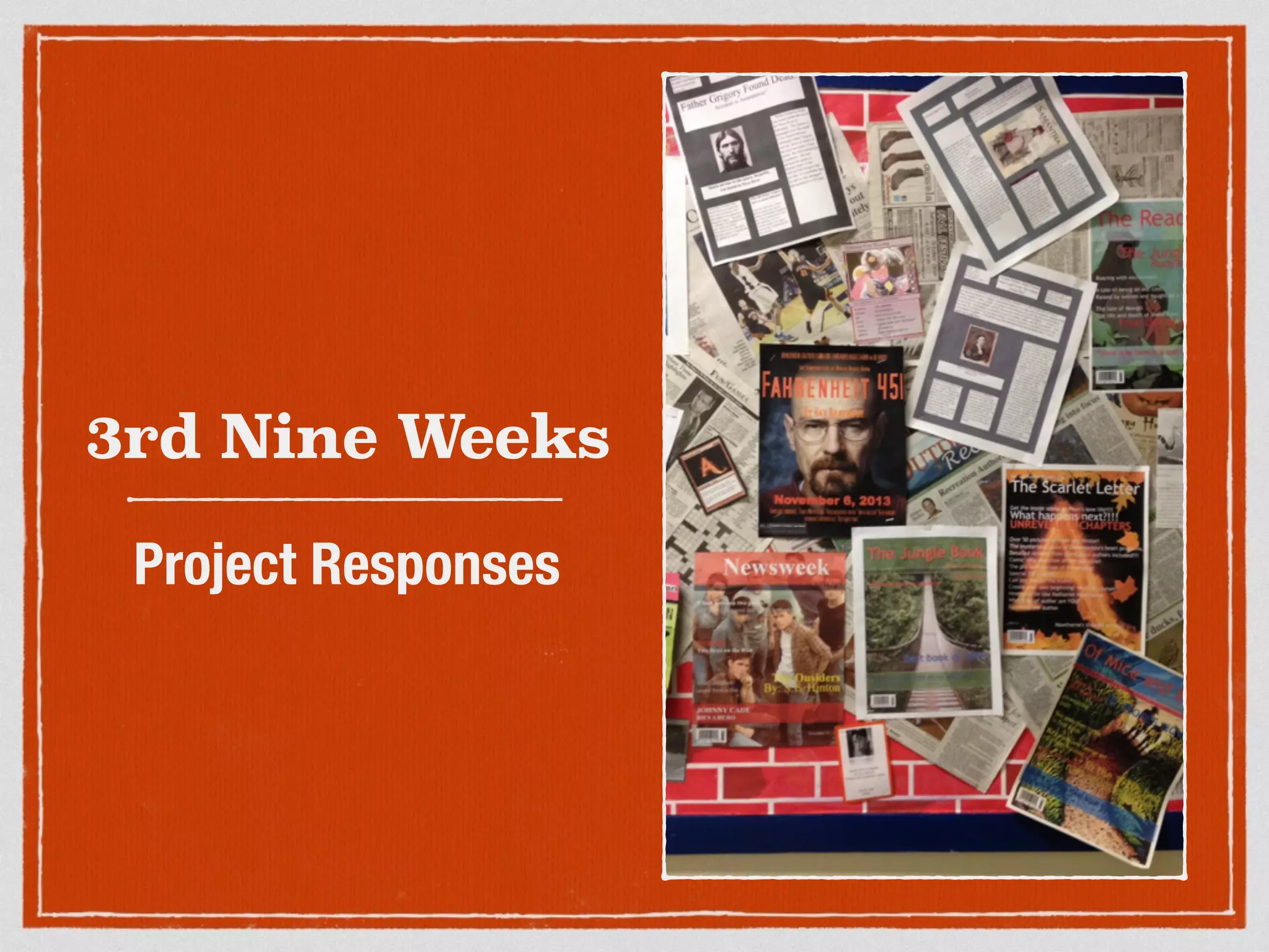 3rd Nine Weeks
Project Responses
 