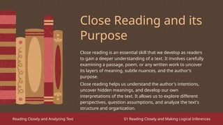 Reading Closely and Analyzing Text Education Presentation in Brown and ...