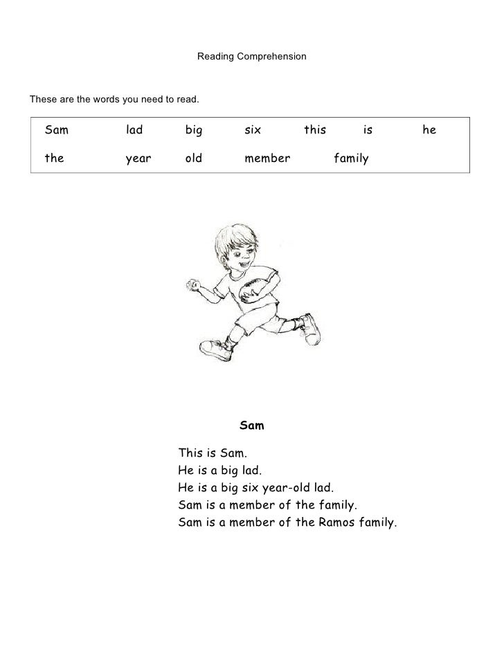 Reading comprehension worksheet
