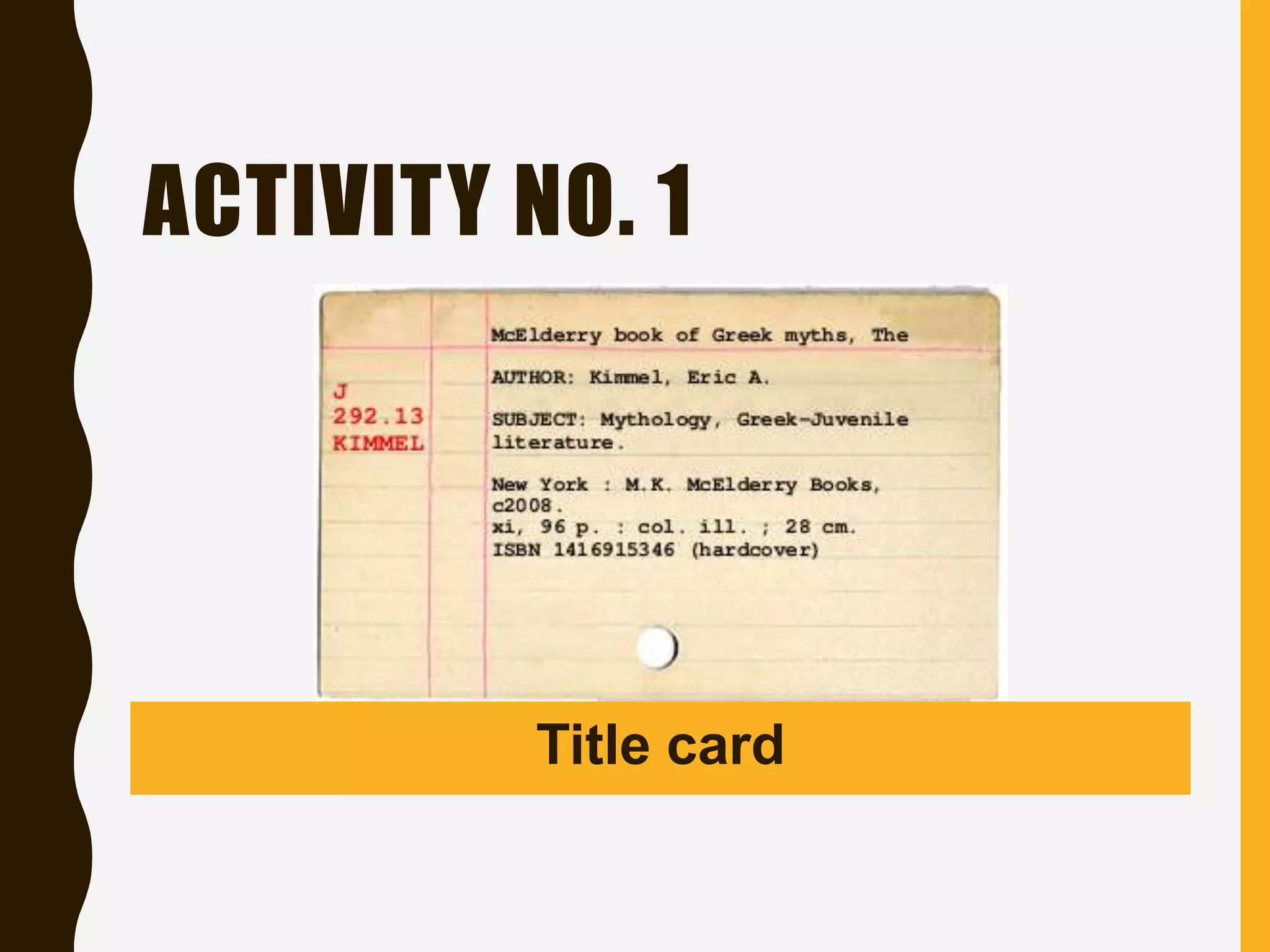 ACTIVITY NO. 1
Title card
 