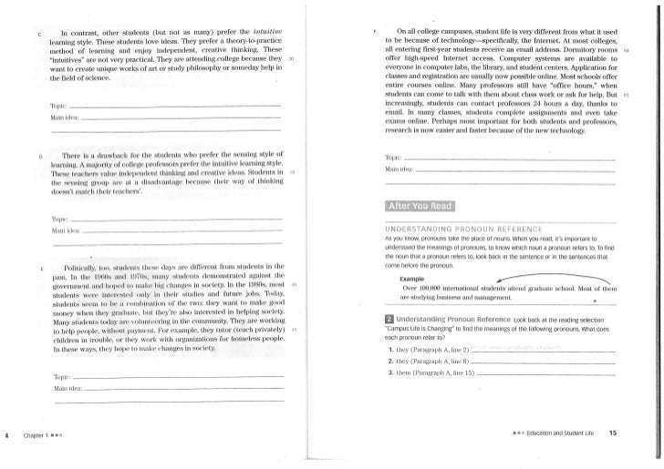 Reading comprehension 1