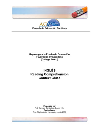Reading Comprehension Context Clues | PDF