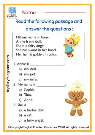 reading comprehension grade 1 pdf