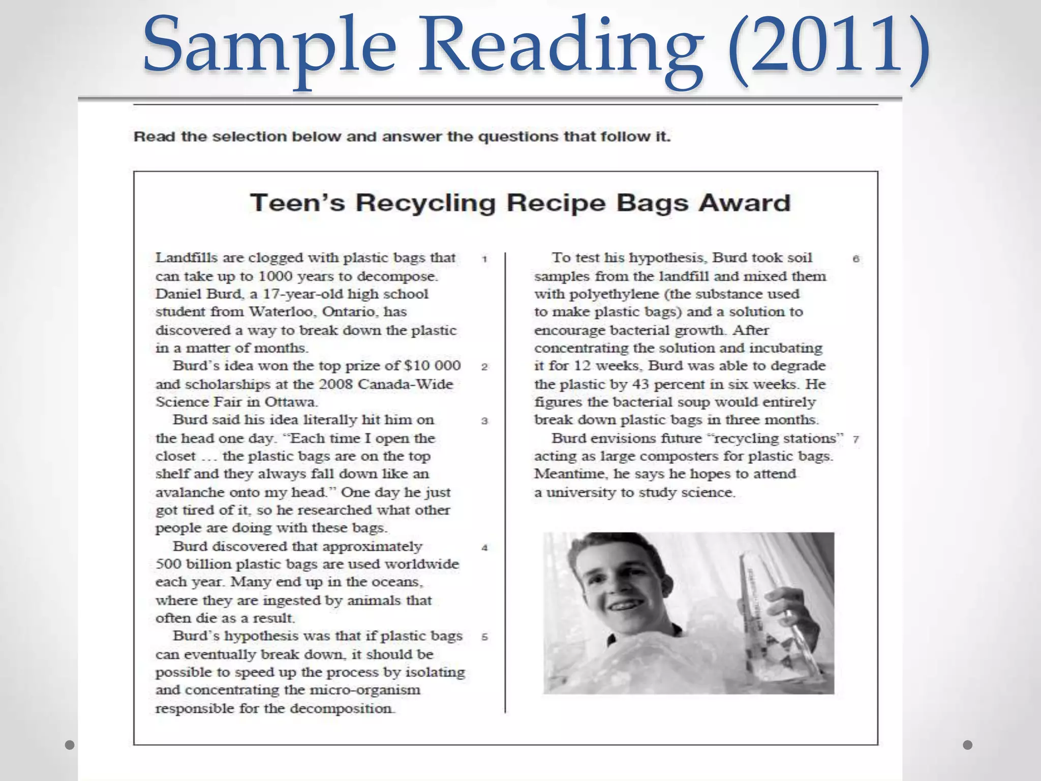 Sample Reading (2011)
 