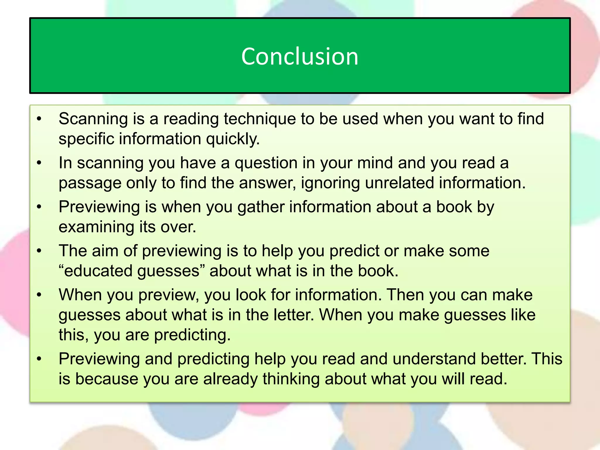 Reading comprehension skill ppt | PPT