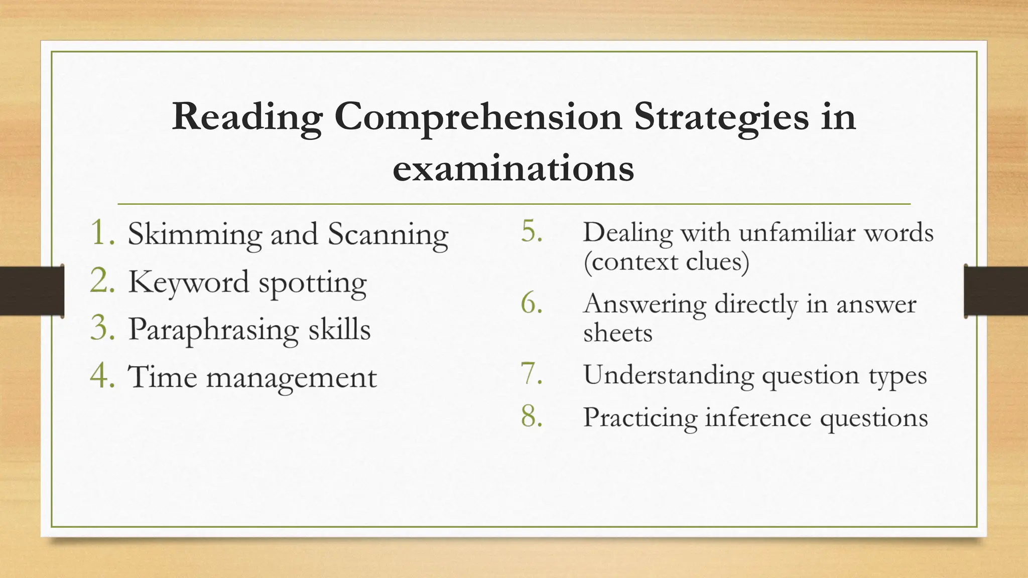 Ppt Reading Comprehension Strategies Rubrics Powerpoint
