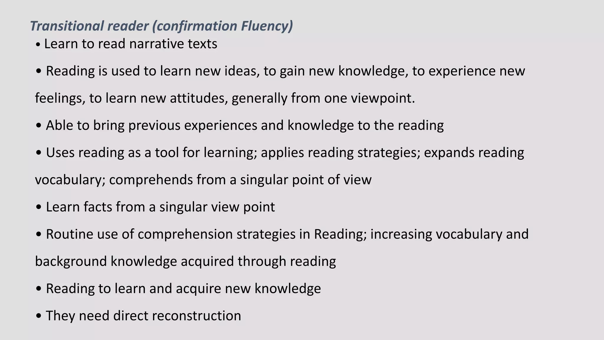 Reading development stages | PPTX