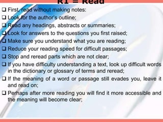 Reading & effective note taking | PPT
