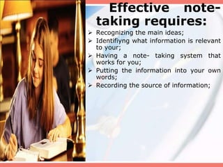 Reading & effective note taking | PPT