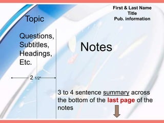 Reading & effective note taking | PPT
