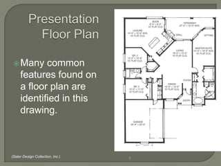  Many     common
     features found on
     a floor plan are
     identified in this
     drawing.



(Sater Design Collection, Inc.)
                                  7
 