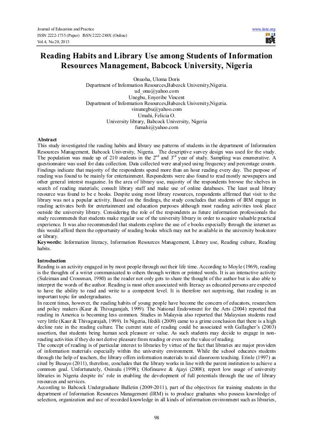 Questionnaires on reading habits of students image