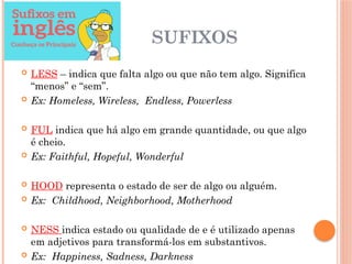 Significado de alguns afixos e sufixos em inglês | PPTX