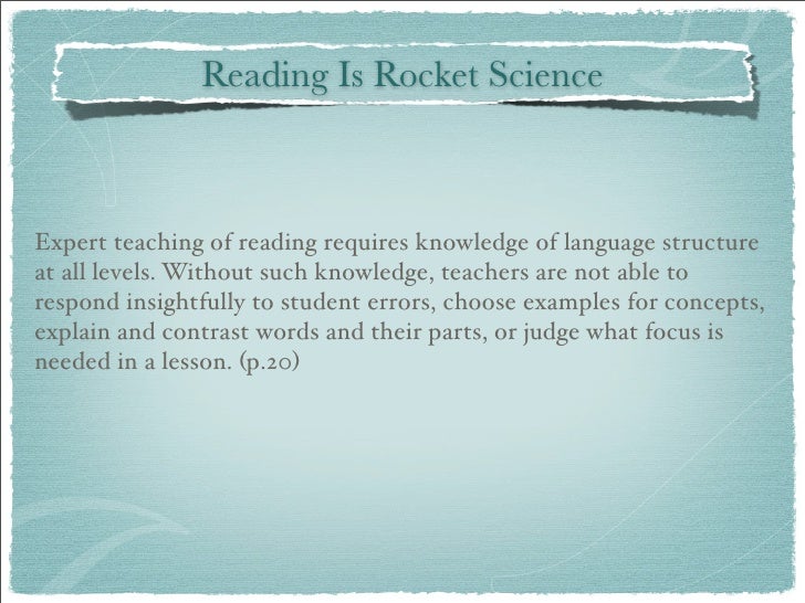 Reading Is Rocket Science Final