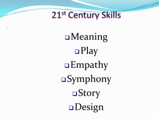Meaning
Play
Empathy
Symphony
Story
Design
9
 