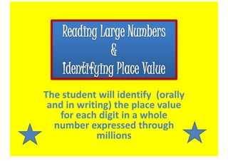 Reading Large Numbers & Identifying Place Value