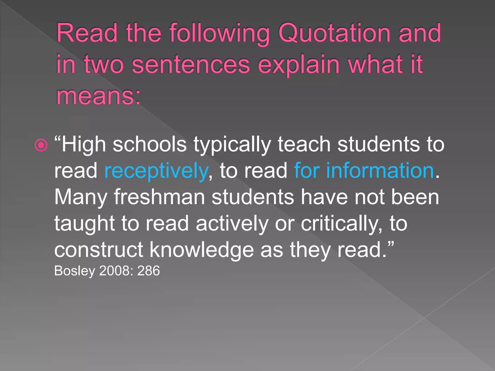 What Does Reading Mean PPT What Does Reading Mean PPT
