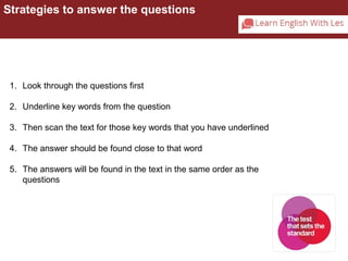 Reading Lesson 3 True False Not Given Ppt
