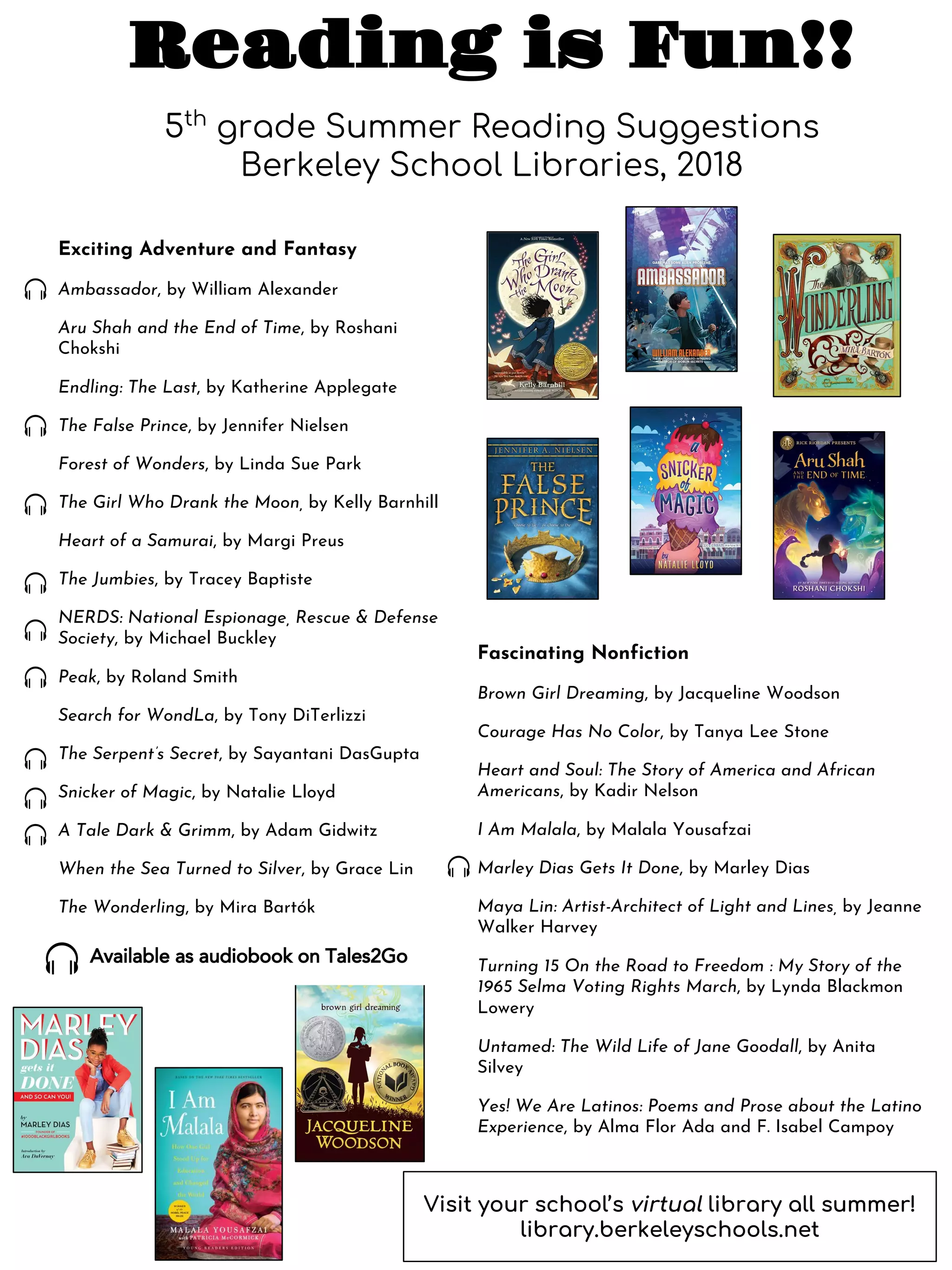 2018 Summer Reading for 5th graders PDF