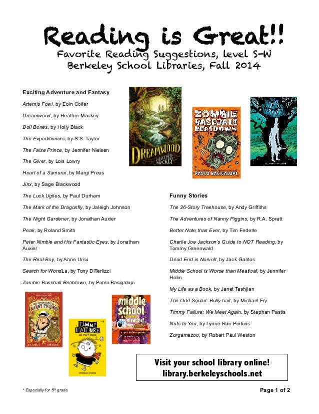 5th-grade-reading-recommendations-fall-2014