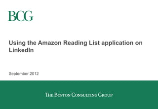Using the Amazon Reading List application on LinkedIn | PPTX