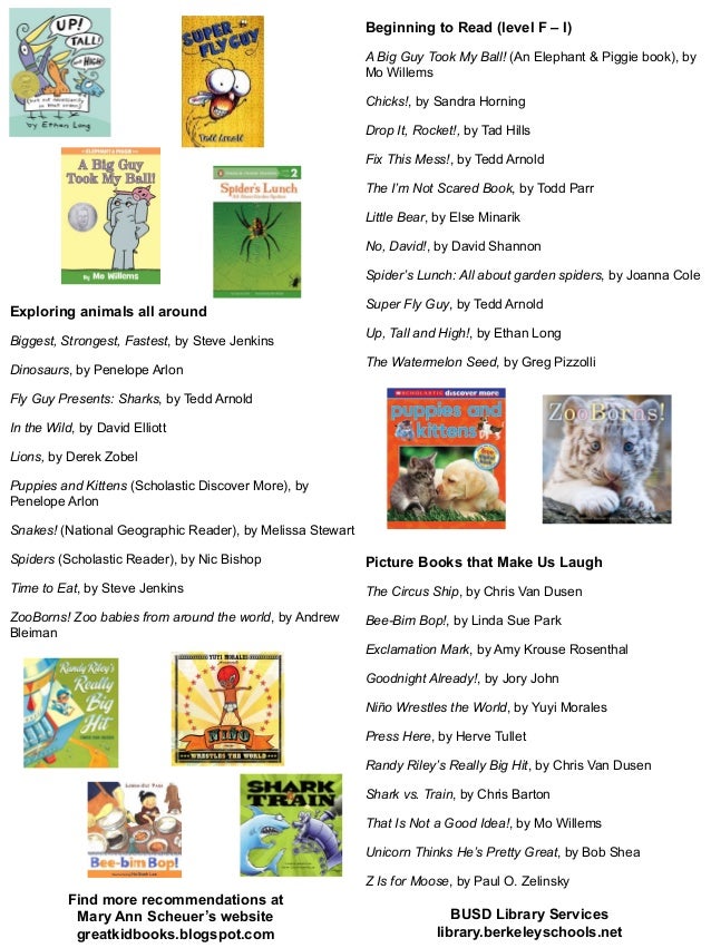 Kindergarten summer reading recommendations