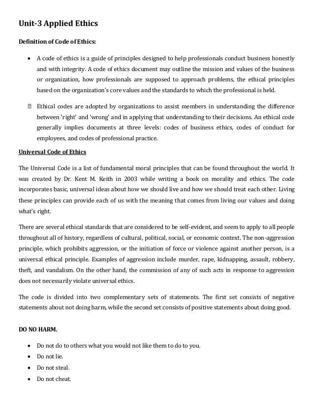 reading material values ethics 3rd bba list of professional values