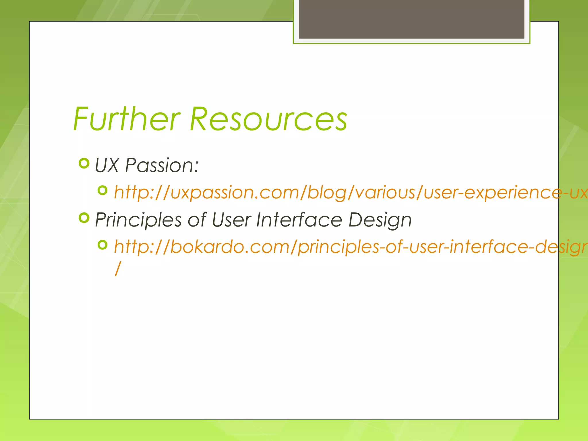 Reading materials on UI/UX | PPT