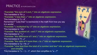 Translation Simplified Math Reading math | PPTX