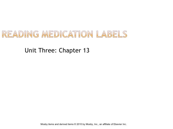 Reading Medication Labels