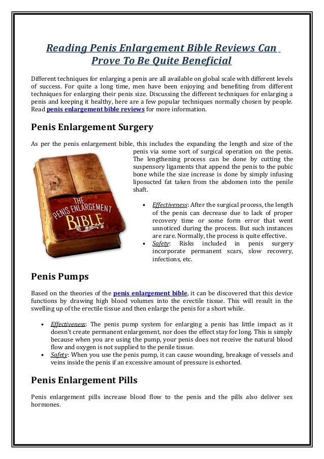 Penis Enlargement Bible review