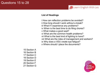 Reading practice test 1 ielts general training | PPT | Homework and ...