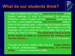 Reading Process From Understanding To Teaching